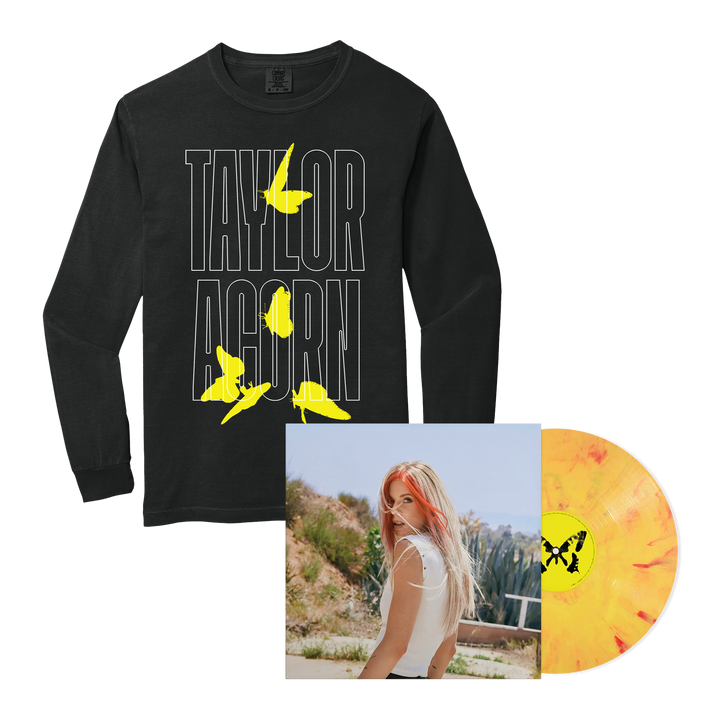 "Poster Child" SIGNED Solar Flare Vinyl + "Taylor Butterfly" Long Sleeve T-Shirt
