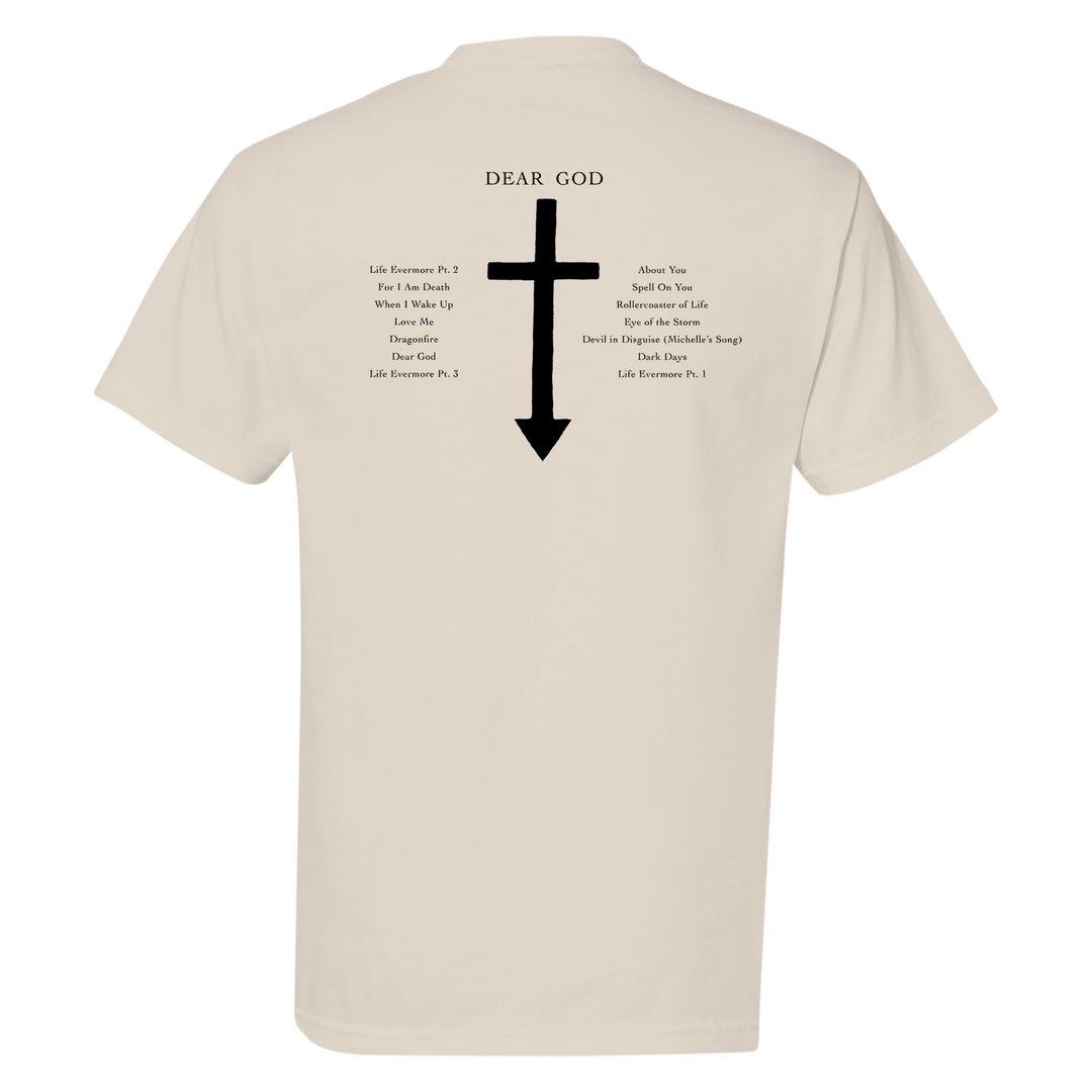 "Cross Track List" Ivory T-Shirt - View 3