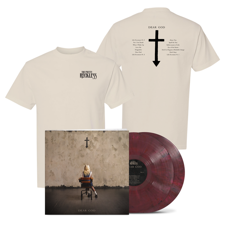 "Dear God" SIGNED Red Velvet Vinyl + "Cross Track List" Ivory T-Shirt — Image 1 of 6