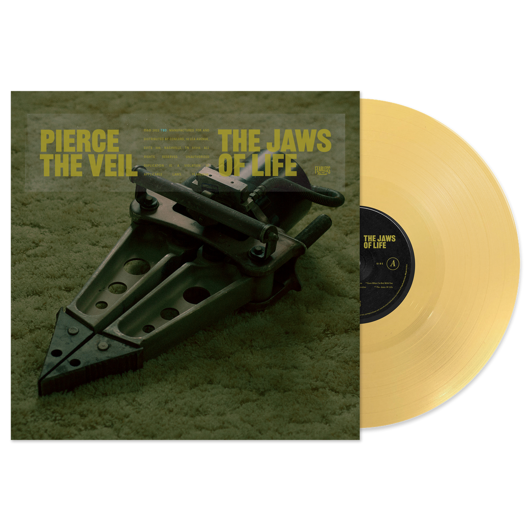 "Jaws Cover" T-Shirt + "The Jaws Of Life" Custard Vinyl - View 2