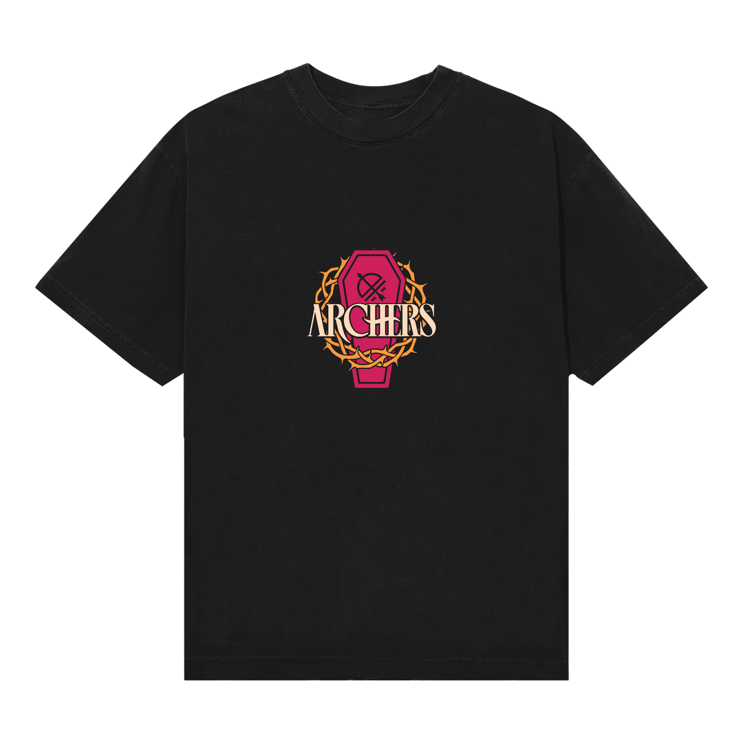 "I Was Here, I Can Prove It" Neon Coral Vinyl + "Coffin of Thorns" T-Shirt - View 3
