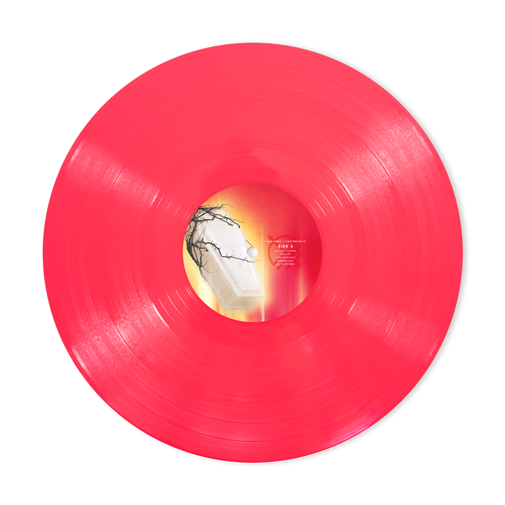 "I Was Here, I Can Prove It" Neon Coral Vinyl — Image 2 of 3