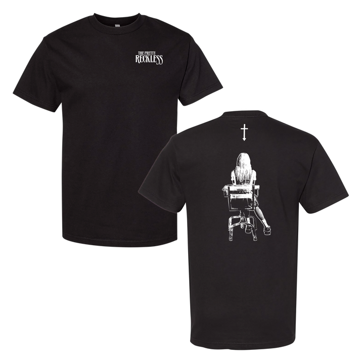"Dear God Stencil" Black T-Shirt — Image 1 of 3