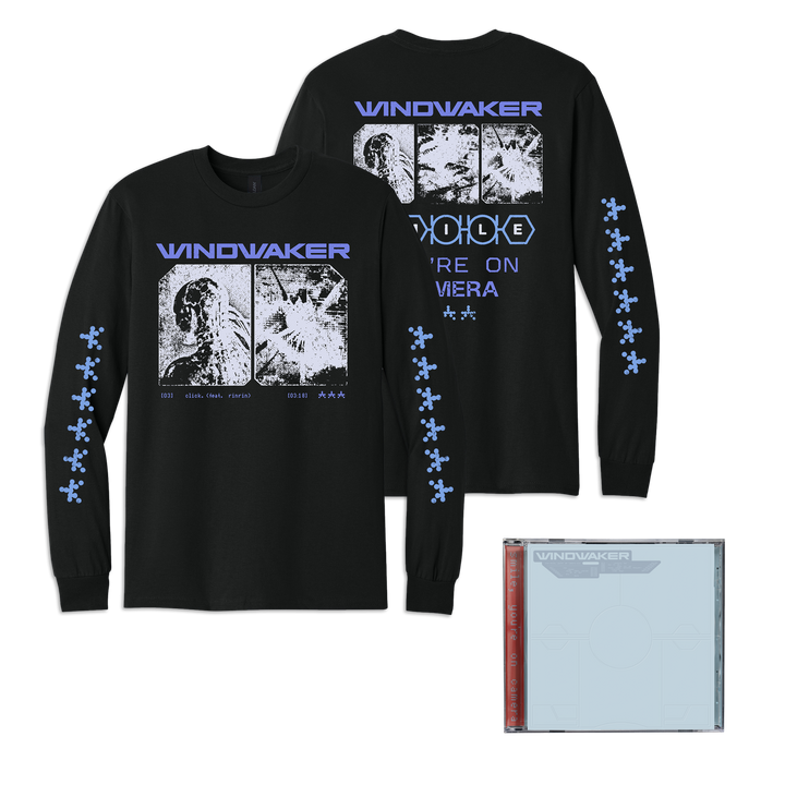 "smile, you're on camera." CD + "click" Long Sleeve T-Shirt — Image 1 of 3