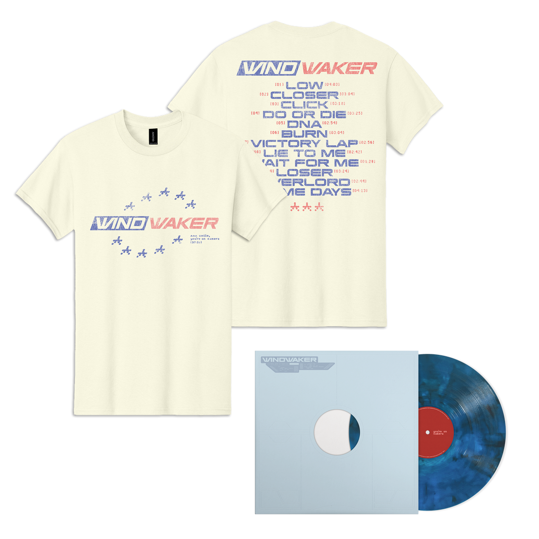 "smile, you're on camera." SIGNED Blue Smoke Vinyl + "smile Tracklist" T-Shirt - View 1
