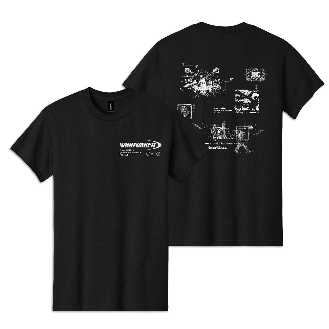 "smile, you're on camera." SIGNED Silver Aqua Vinyl + "smile Collage" T-Shirt - View 3