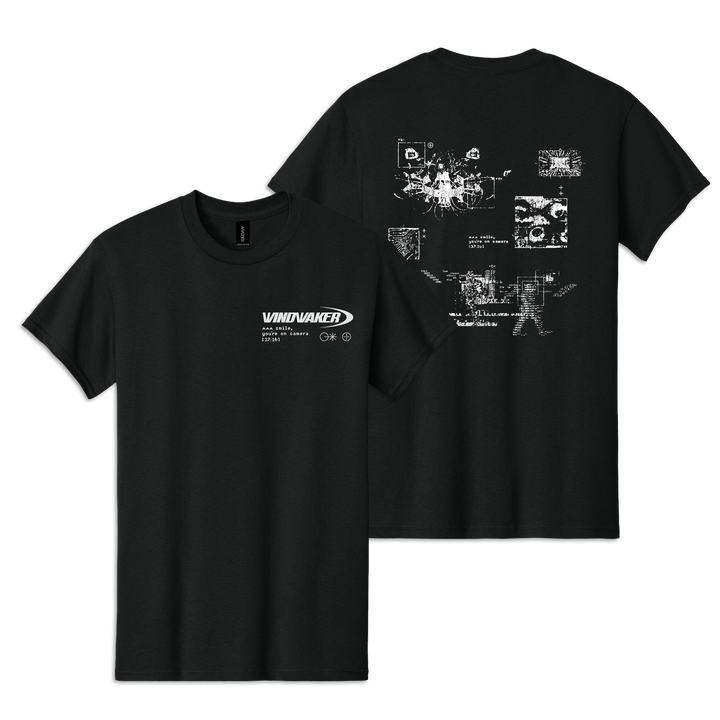 "smile, you're on camera." SIGNED Silver Aqua Vinyl + "smile Collage" T-Shirt — Image 3 of 3