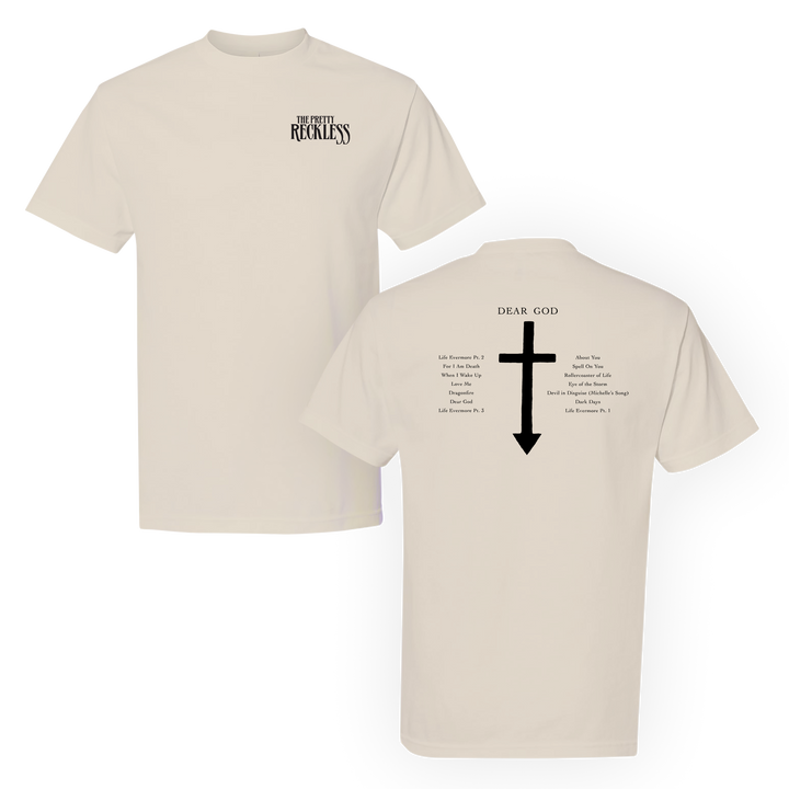 "Cross Track List" Ivory T-Shirt — Image 1 of 3
