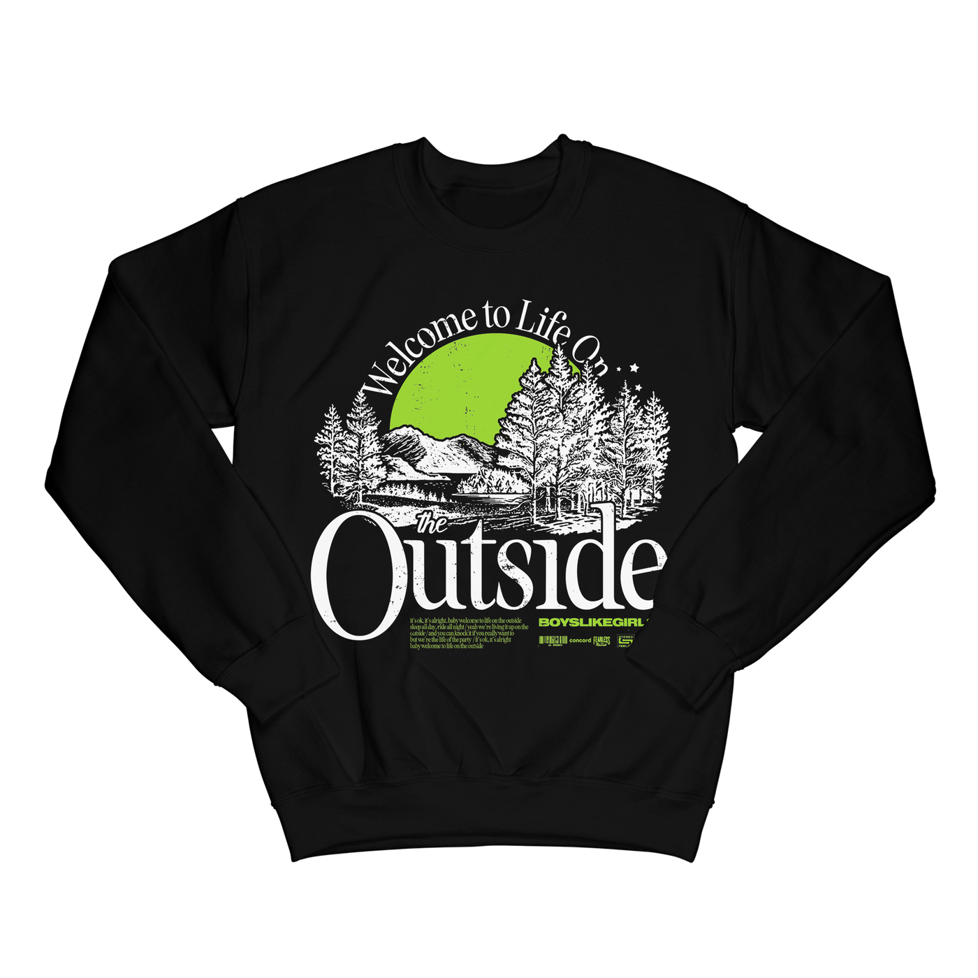 "THE OUTSIDE" Black Crewneck Sweatshirt