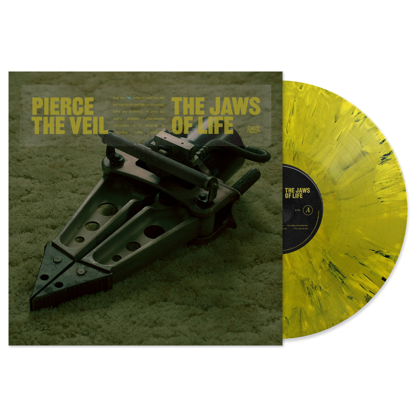 "The Jaws Of Life" Yellow And Black Marble Vinyl