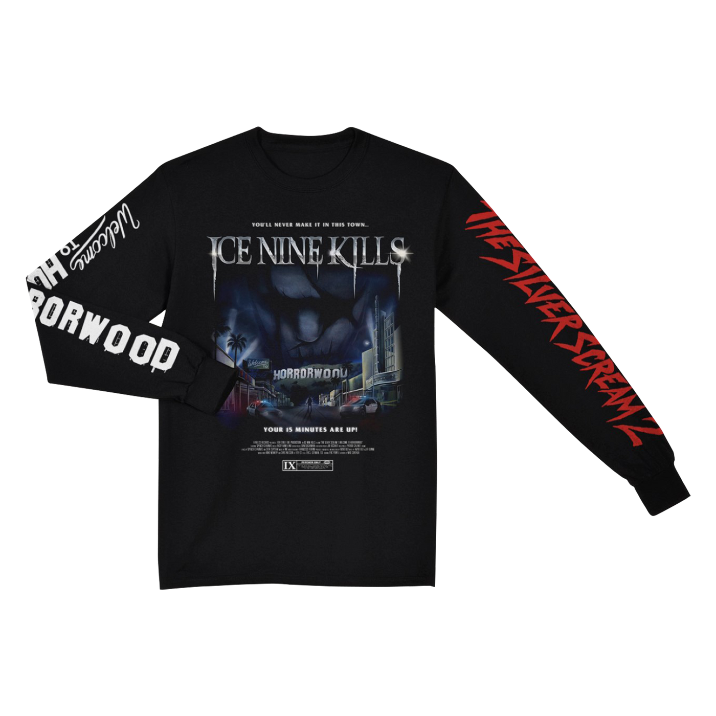 "The Silver Scream 2: Welcome to Horrorwood" Black Long Sleeve T-Shirt