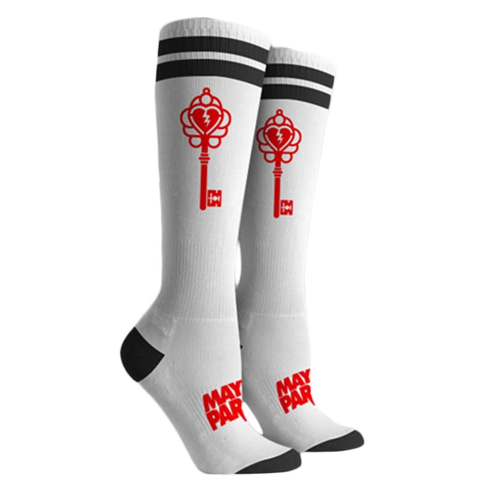 Black & Red Key Knee Socks