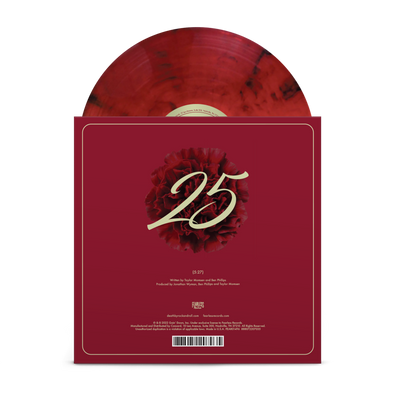 "25" Translucent Red w/ Smoky Black Swirl 7"