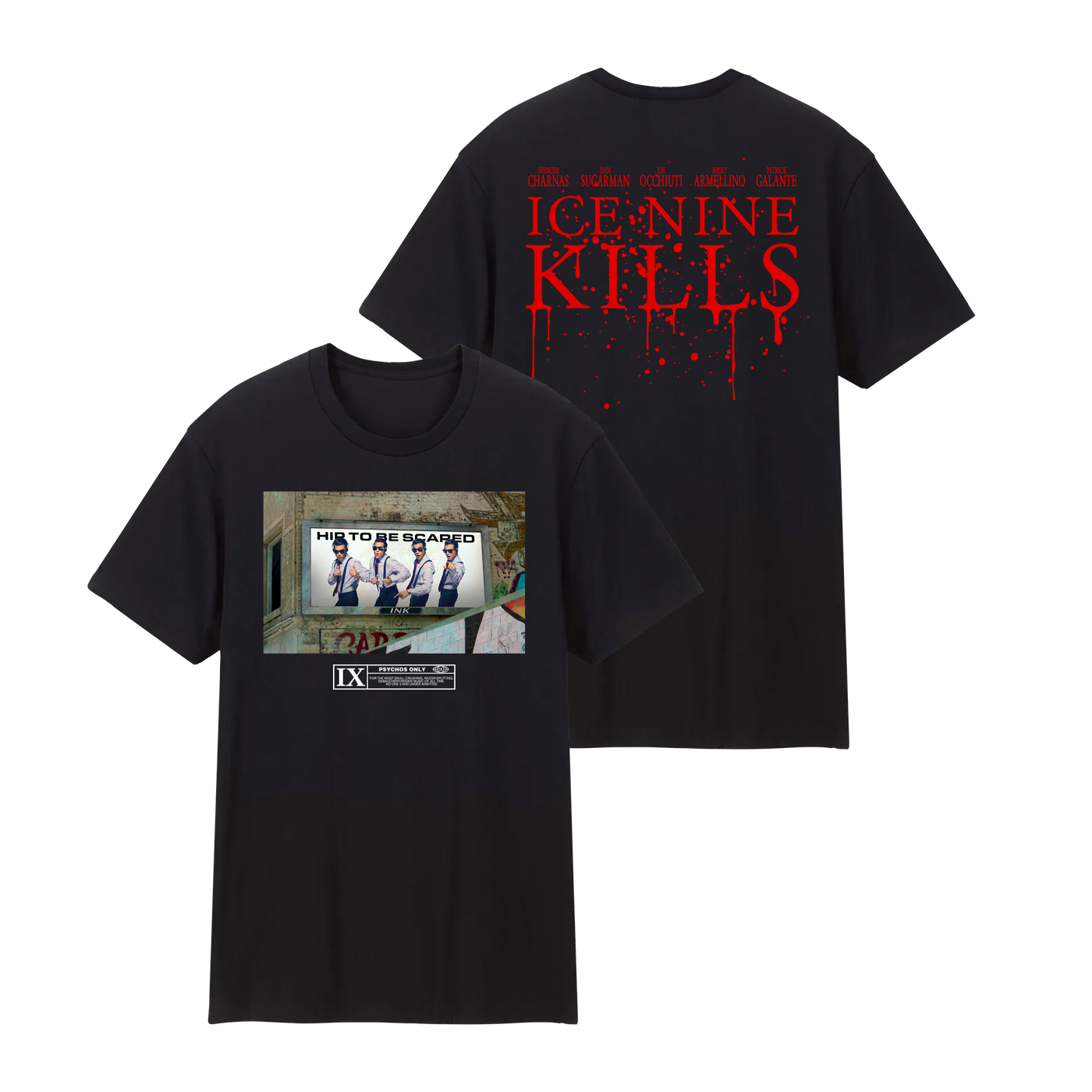 "Hip To Be Scared Billboard" Black T-Shirt
