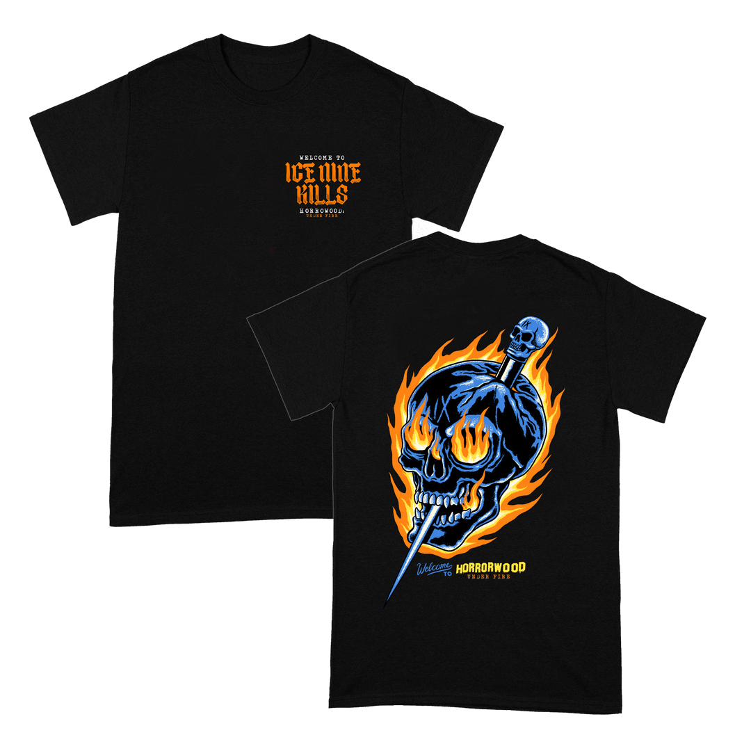 Flaming Skull T Shirt